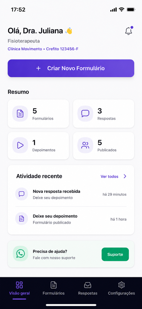 Formulário do Form Pro aberto no celular